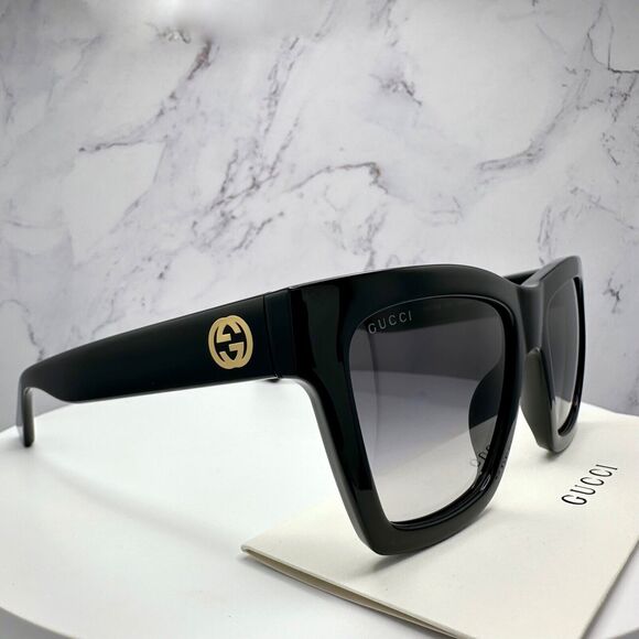 New GUCCI Sunglasses Black Square Authentic - Picture 15 of 16